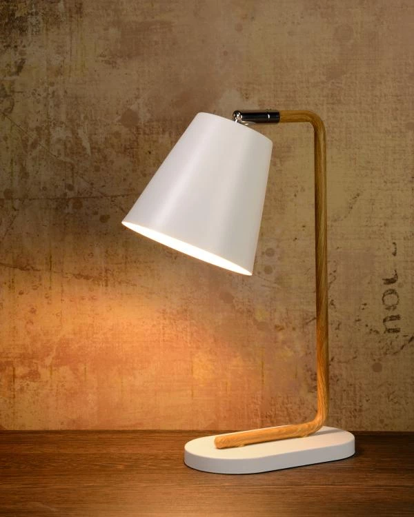 Lucide CONA - Lampe de table - 1xE14 - Blanc - SFEER 3